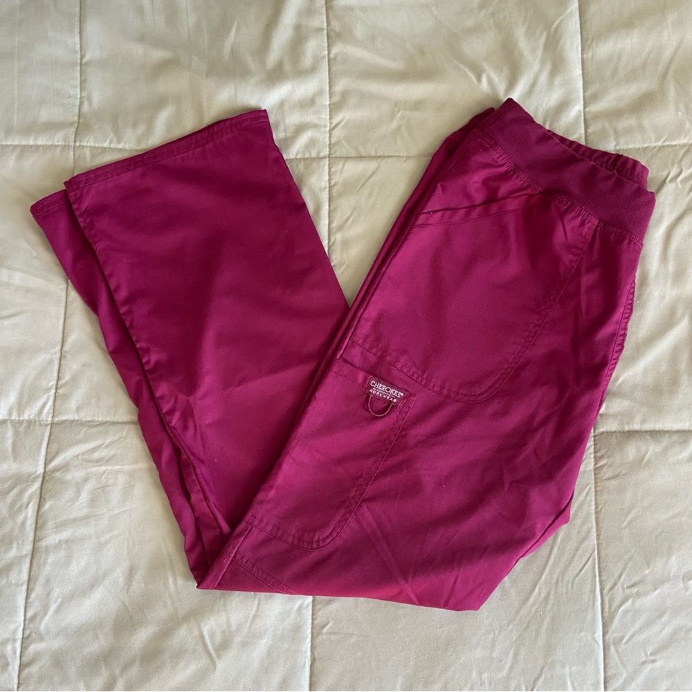 Cherokee Maroon Scrub Bottoms, Women’s size S